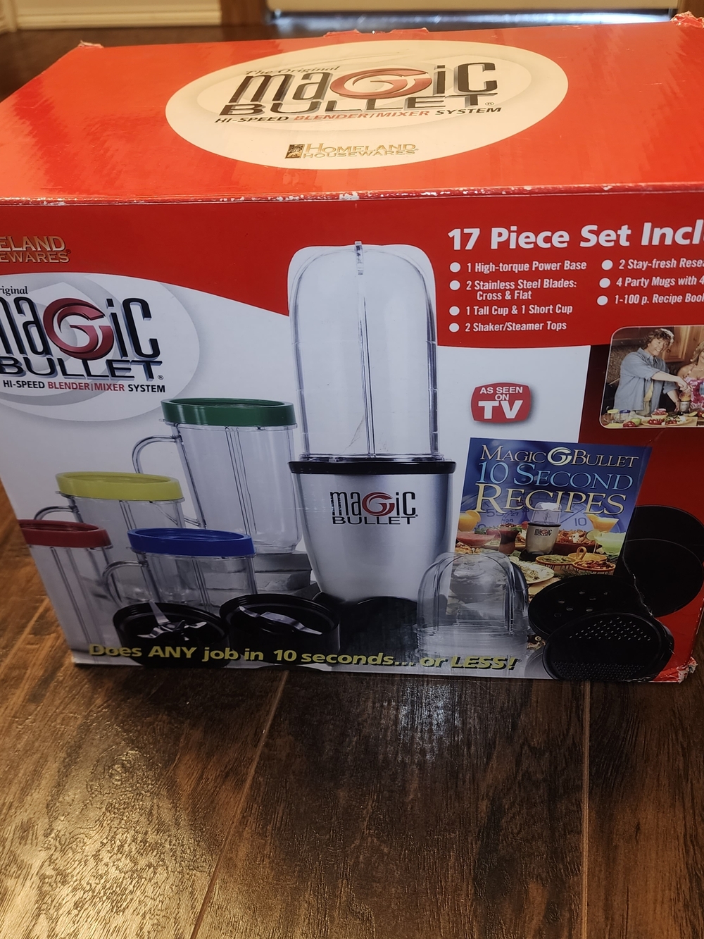 Original Magic Bullet 17-Piece Blender Set - Silver with Multi-Color Lids